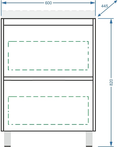 Stella Polare Тумба с раковиной Борнео 60 Люкс графит матовый – фотография-14